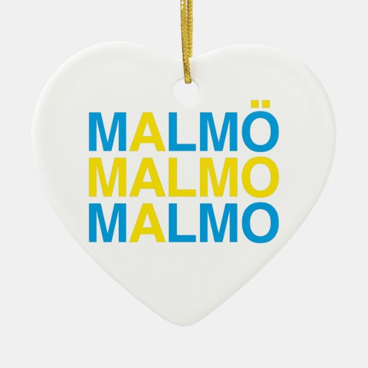 MALMOスウェーデン国旗 セラミックオーナメント (正面)