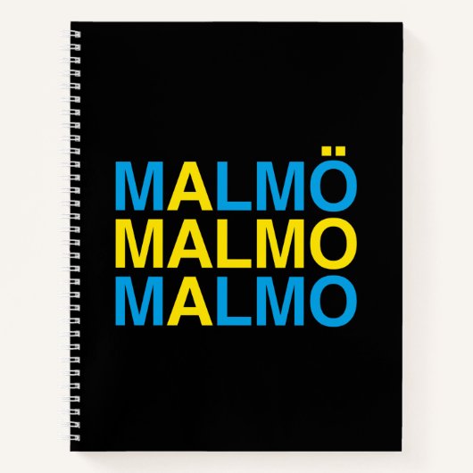 MALMOスウェーデン国旗 ノートブック (正面)