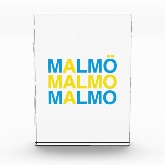 MALMOスウェーデン国旗 フォトブロック (正面)