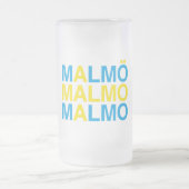 MALMOスウェーデン国旗 フロストグラスビールジョッキ (中央)