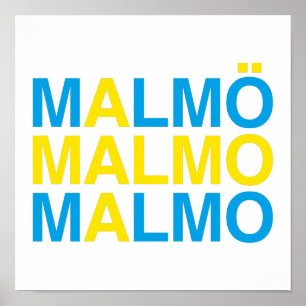 MALMOスウェーデン国旗 ポスター