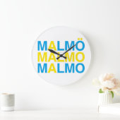 MALMOスウェーデン国旗 ラージ壁時計 (ホーム)