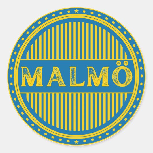 Malmö City Pride Emblem – Swedish Identity ラウンドシール (正面)