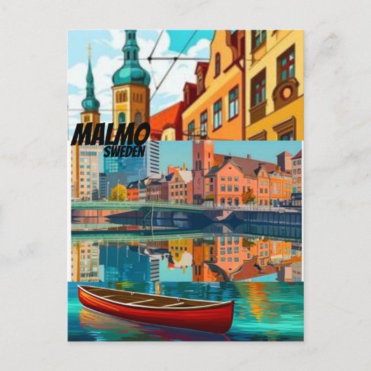 Malmo Print Malmo Home Décor Sweden Art Print Malm ポストカード (正面)