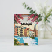 Malmö Sweden Travel Poster ポストカード (スタンド正面)