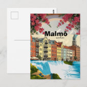 Malmö Sweden Travel Poster ポストカード (正面/裏面)