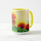 Malorie Arisumi Ohia Lehuaの花のマグの黄色のトリム マグカップ (正面右)