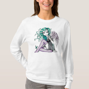 Maloryのすみれ色の入れ墨の天使の上 Tシャツ