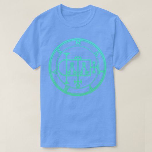 Malphas Sigilは住宅を緑のグラデーションで構築 Tシャツ (デザイン正面)