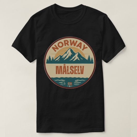 Målselv, Norge Norway Tシャツ (デザイン正面)