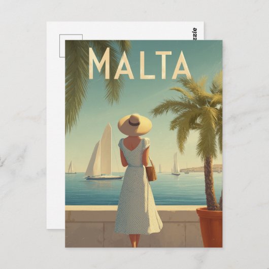 Malta 50s vintage ポストカード (正面/裏面)