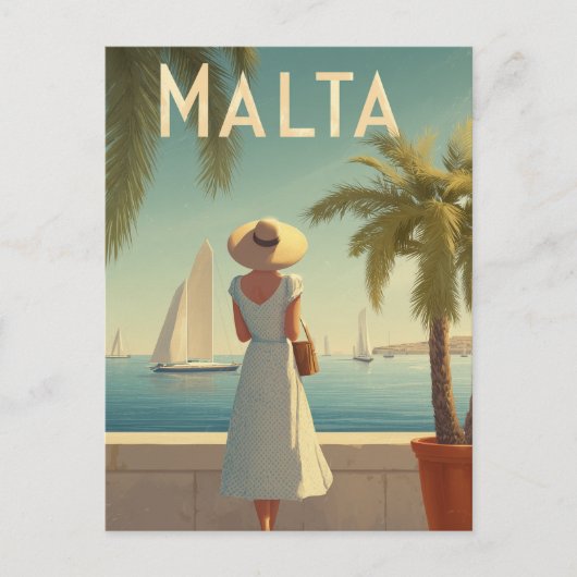Malta 50s vintage ポストカード (正面)