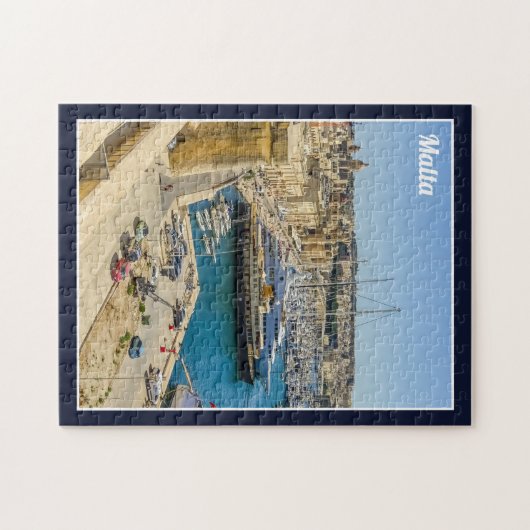 Malta Birgu Waterfront Vittoriosa Three Cities ジグソーパズル (横)