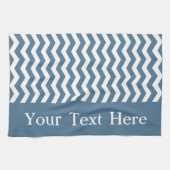 Malta Blue Wave Chevronカスタマイズ可能 キッチンタオル (横)