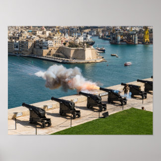 Malta Cannon Fire Saluting Battery Valletta ポスター