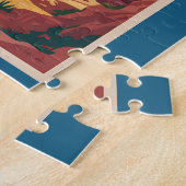 Malta Coast Illustration Travel Art Vintage ジグソーパズル (側面)