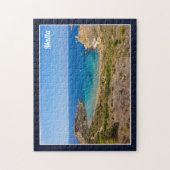 Malta Ghajn Tuffieha Bay Mediterranean Sea Island ジグソーパズル (縦)