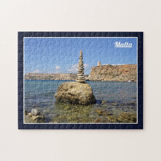 Malta Għajn Tuffieħa Bay Mediterranean Sea Shore ジグソーパズル (横)