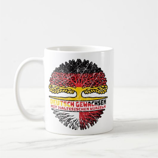 Malta Maltesisch Deutsch Deutschland Baum Wurzel コーヒーマグカップ (左)
