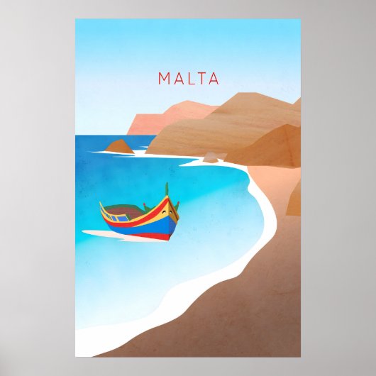 Malta Minimal Travel Poster ポスター (正面)