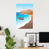 Malta Minimal Travel Poster ポスター (ホームオフィス)