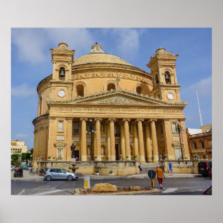 Malta Mosta Rotunda Mediterranean Island Photo ポスター