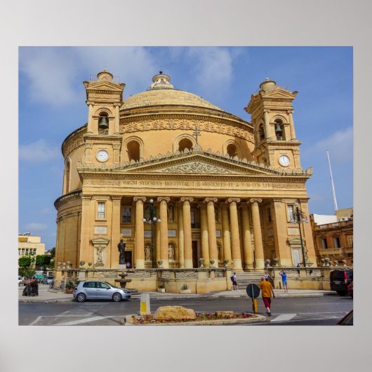 Malta Mosta Rotunda Mediterranean Island Photo ポスター (正面)