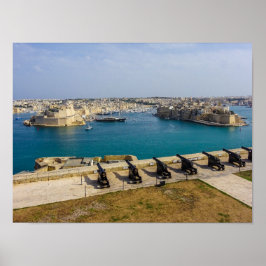 Malta Saluting Battery Cannons Grand Harbour ポスター