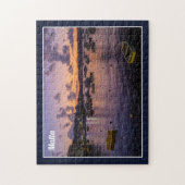 Malta St. Paul's Bay By Night Cloudy Sky Sea View ジグソーパズル (縦)