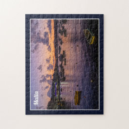 Malta St. Paul's Bay By Night Cloudy Sky Sea View ジグソーパズル