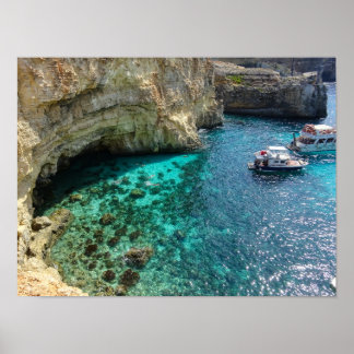 Malta Turquoise Water of the Blue Lagoon Comino ポスター