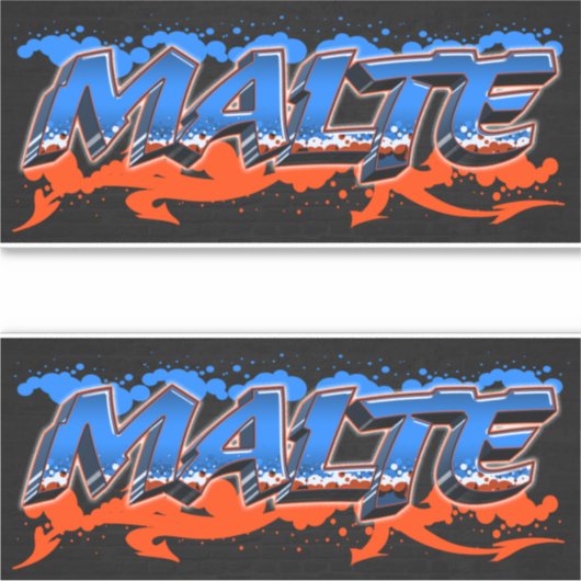 Malte Vorname Name Graffiti Aufkleber Sticker シール (正面)