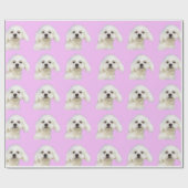#Maltese白い子犬 ラッピングペーパー (フラット)