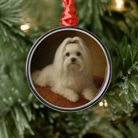 Maltese メタルオーナメント (ツリー)