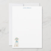 Maltese Bichon Dog Bow Personalized Stationery ノートカード (正面)