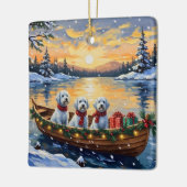 Maltese Christmas Boat Holiday セラミックオーナメント (左)