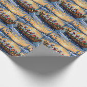 Maltese Christmas Boat Holiday ラッピングペーパー (角)