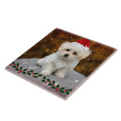 Maltese Christmas Puppy タイル (側面)