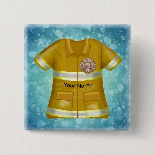 Maltese Cross  Firefighter  缶バッジ (正面)