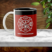 Maltese Cross Personalized Firefighter ツートーンマグカップ