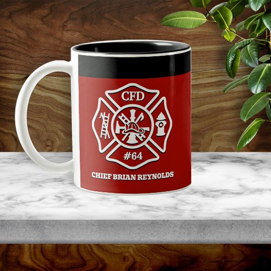 Maltese Cross Personalized Firefighter ツートーンマグカップ