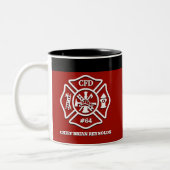 Maltese Cross Personalized Firefighter ツートーンマグカップ (左)
