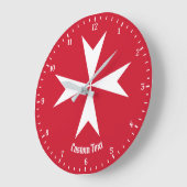 Maltese Cross Symbol ラージ壁時計 (傾斜)