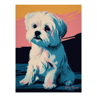 Maltese Dog 001 - Bruno Pokopen ポスター