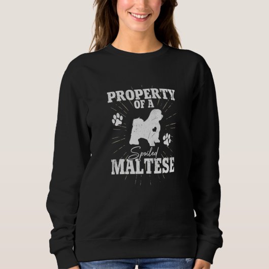Maltese Dog for Mom Dad Property Dog スウェットシャツ (正面)