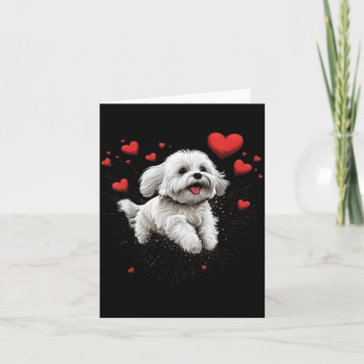 Maltese Dog Love Heart For Valentines Day Maltese  カード (正面)