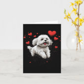 Maltese Dog Love Heart For Valentines Day Maltese  カード (黄色い花)