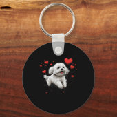 Maltese Dog Love Heart For Valentines Day Maltese  キーホルダー (正面)