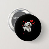 Maltese Dog Love Heart For Valentines Day Maltese  缶バッジ (正面&裏面)