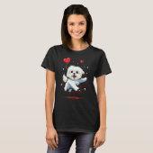 Maltese dog Love Heart for Valentines Day Maltese  Tシャツ (正面フル)